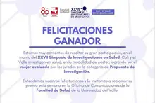 Estudiante del Semillero INVENDTO de Terapia Ocupacional recibió reconocimiento en Simposio Internacional de Investigaciones en Salud