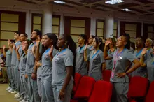 Estudiantes de Fisioterapia y Terapia Ocupacional inician sus pr&aacute;cticas con ceremonia de imposici&oacute;n de gafetes