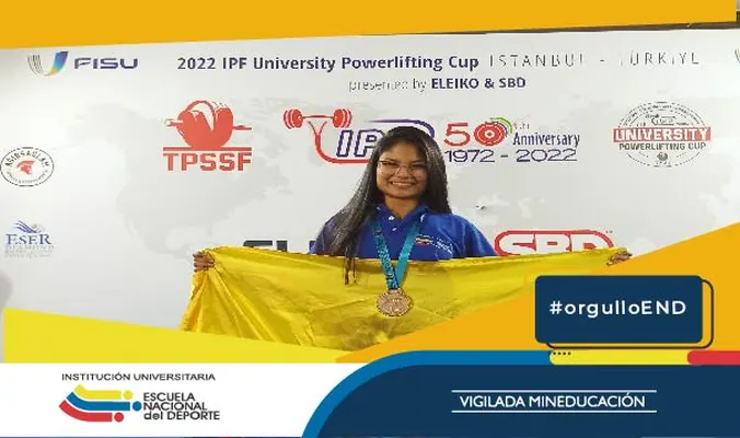 Laura Varela, representante IUEND en la 7ma Copa Mundial Universitaria de powerlifting en Estambul, Turquía